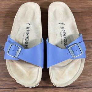 Birkenstock Madrid Blue Leather Slides Sandals Women’s Size 8 (39) Shoes